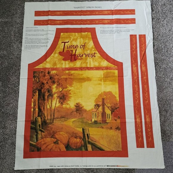 Harvest Apron Panel Autumn Fabric Cut and Sew Project David Textiles - Picture 1 of 5